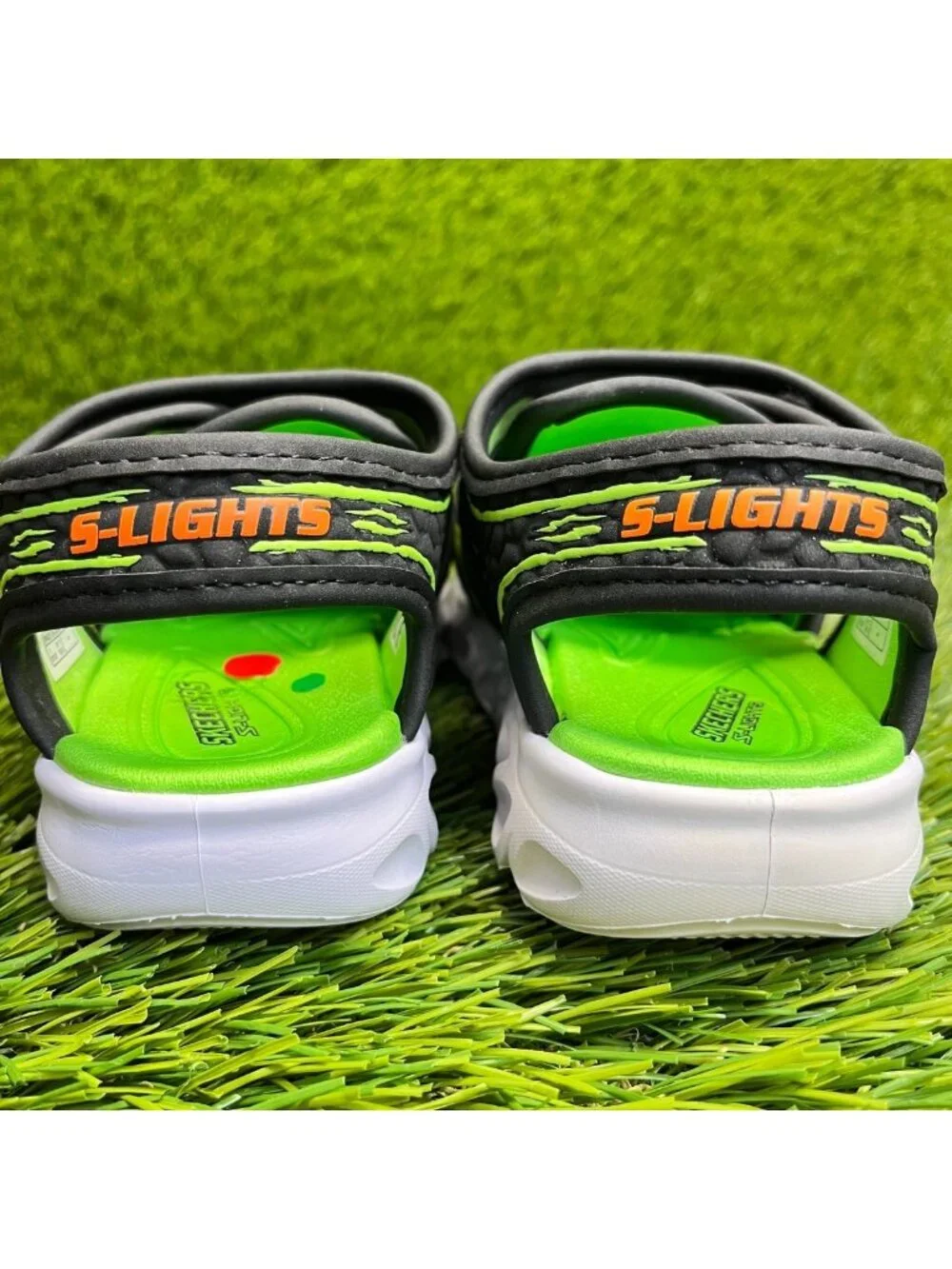 Skechers Hypno-Flash Hydro Fun Boys Size 8C Black Beach Walking Outdoor Sandals
